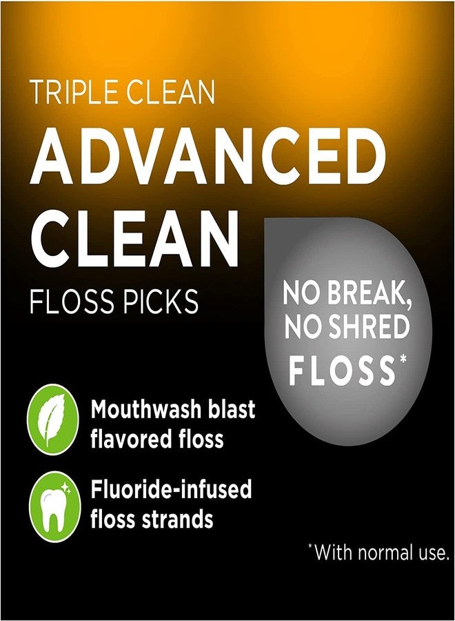 دينتك أعواد تنظيف الأسنان DenTek Triple Clean Advanced Clean Floss Picks، خيط تنظيف لا ينكسر ولا يتمزق، 20 قطعة (عبوة من 8 قطع) - Image 3
